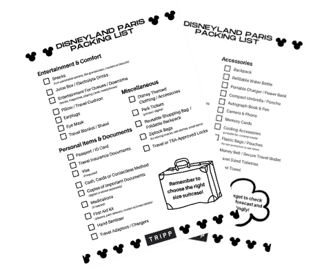 Disneyland Paris Packing List PDF